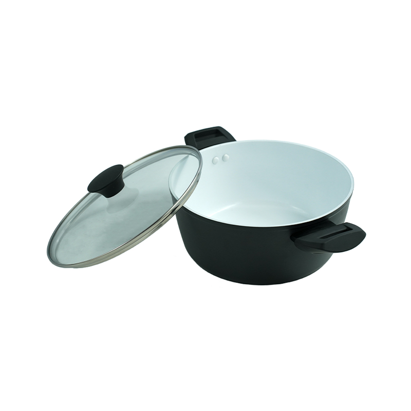 Black And White Ceramic Matte Seven-Piece Non-Stick Pan