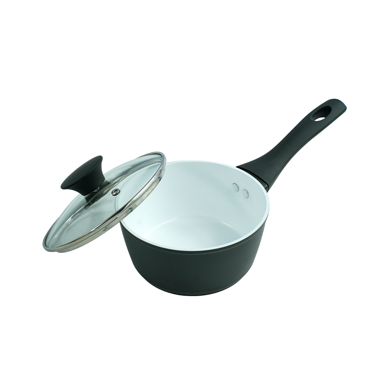 Black And White Ceramic Matte Seven-Piece Non-Stick Pan