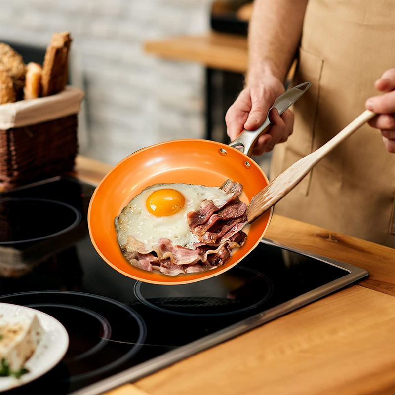 Orange Ceramic Frying Pan