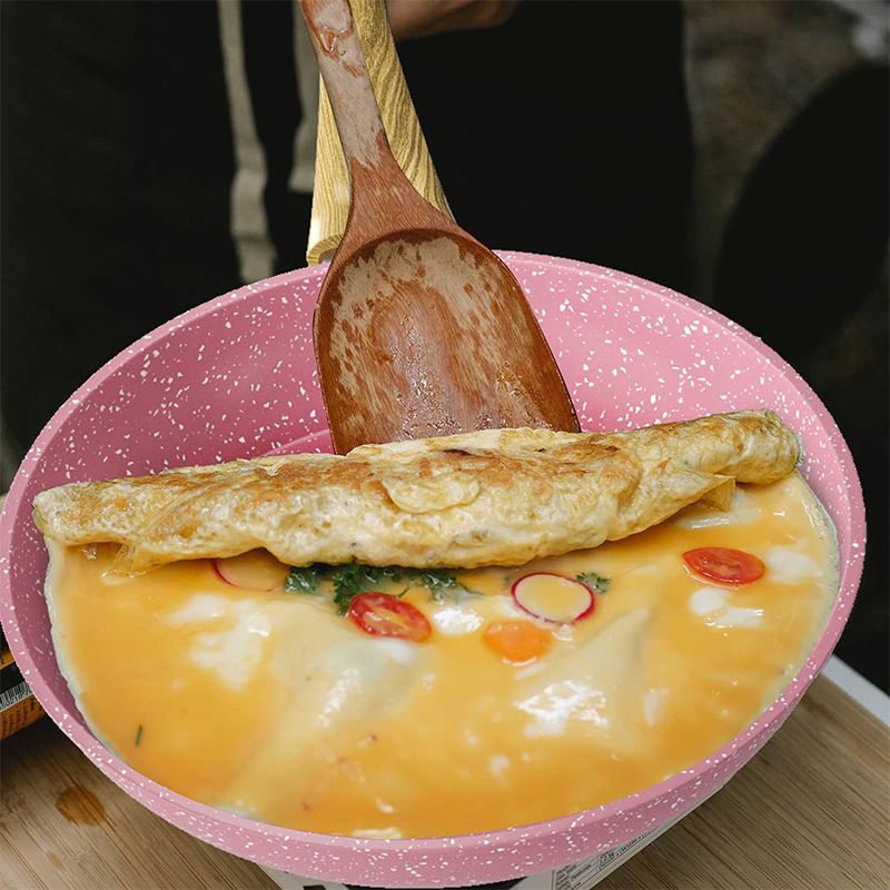 Pink Granite Frying Pan