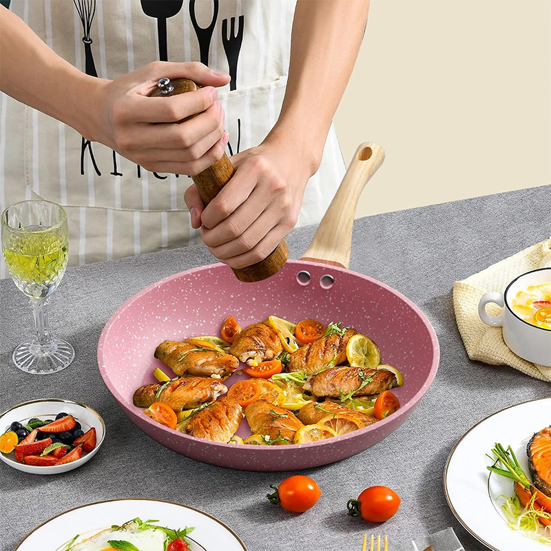 Pink Granite Frying Pan