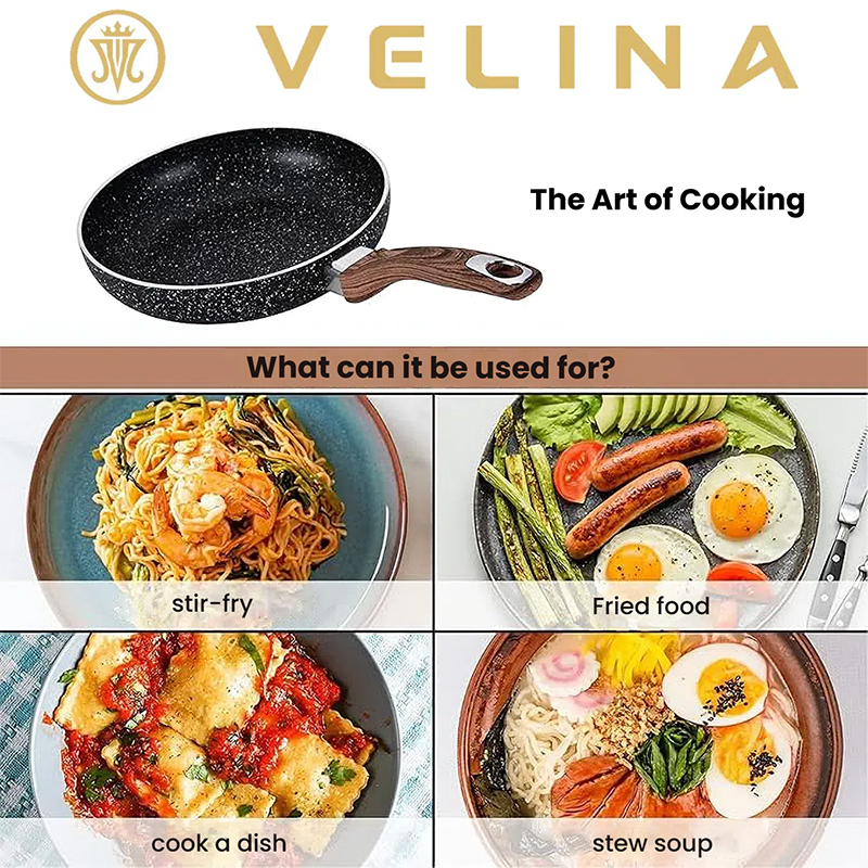 Black Ceramic Granite Frying Pan