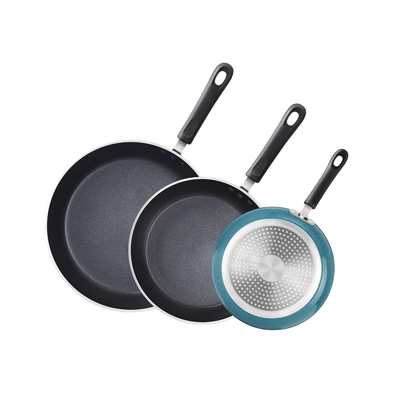 Blue Outside and Black Inside Frying Pan