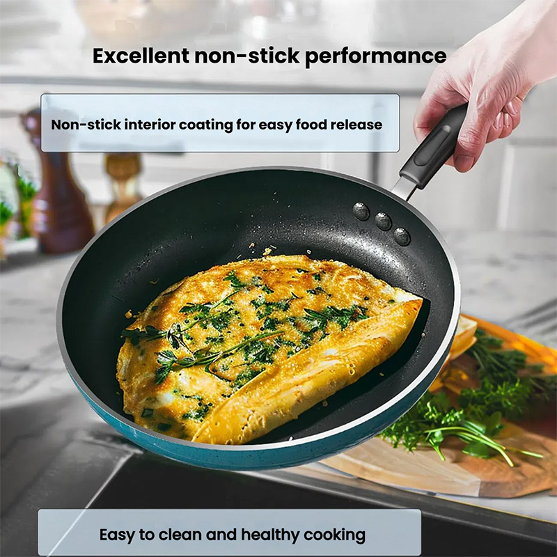 Blue Outside and Black Inside Frying Pan